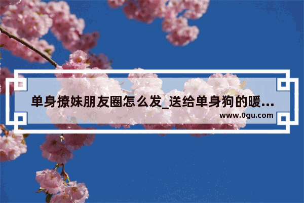 单身撩妹朋友圈怎么发_送给单身狗的暖心句子图片