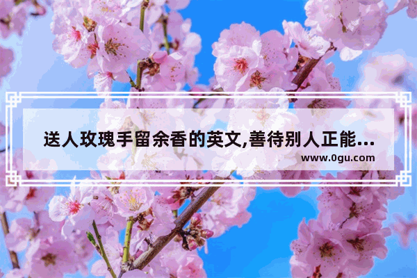 送人玫瑰手留余香的英文,善待别人正能量的句子英语