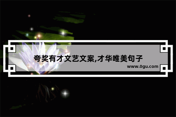 夸奖有才文艺文案,才华唯美句子