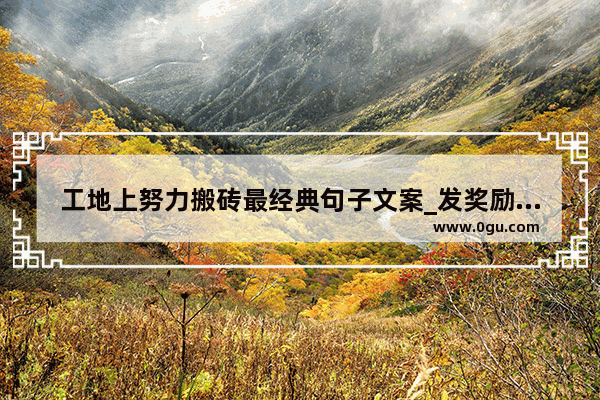 工地上努力搬砖最经典句子文案_发奖励的经典句子