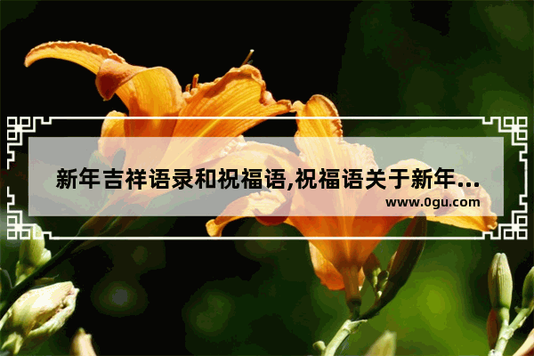 新年吉祥语录和祝福语,祝福语关于新年的句子