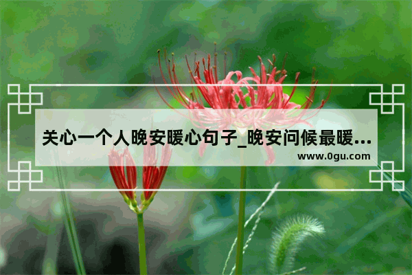 关心一个人晚安暖心句子_晚安问候最暖心短句