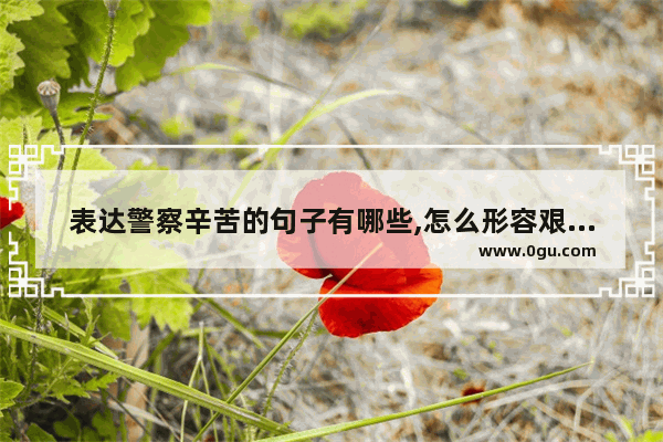 表达警察辛苦的句子有哪些,怎么形容艰苦的生活句子
