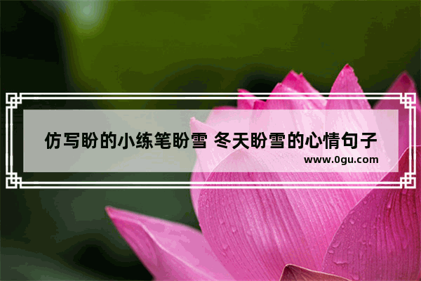 仿写盼的小练笔盼雪 冬天盼雪的心情句子