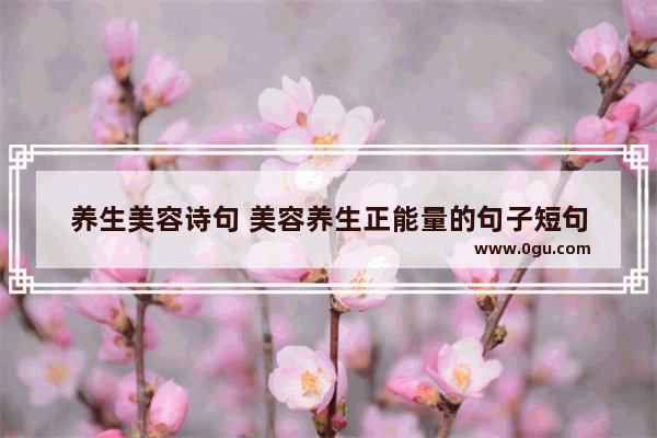 养生美容诗句 美容养生正能量的句子短句