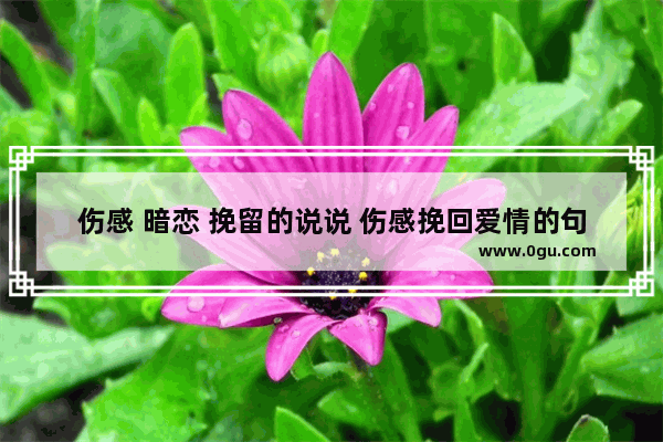 伤感 暗恋 挽留的说说 伤感挽回爱情的句子短句