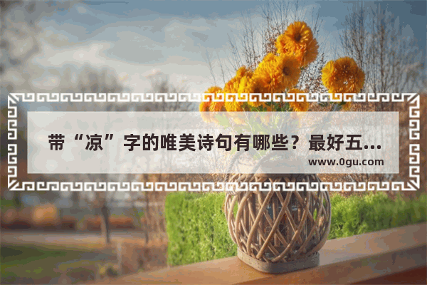带“凉”字的唯美诗句有哪些？最好五个字的_下班回家路上冷的文案