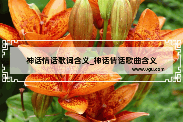 神话情话歌词含义_神话情话歌曲含义