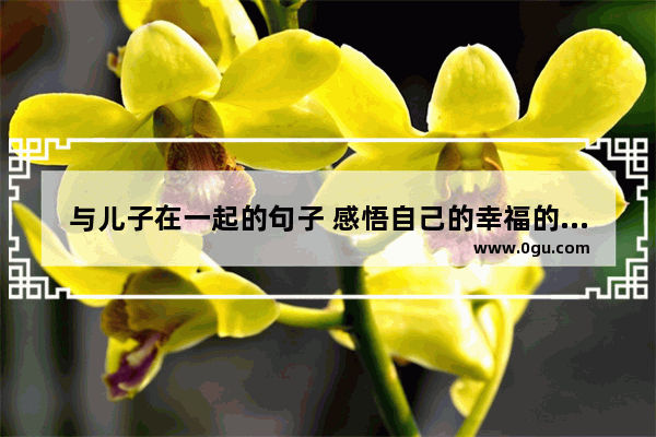 与儿子在一起的句子 感悟自己的幸福的句子说说