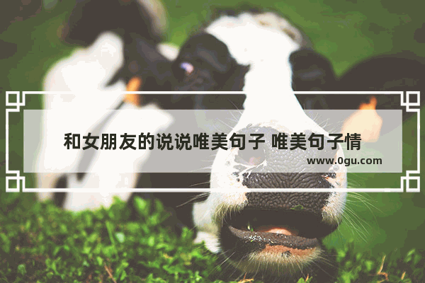 和女朋友的说说唯美句子 唯美句子情