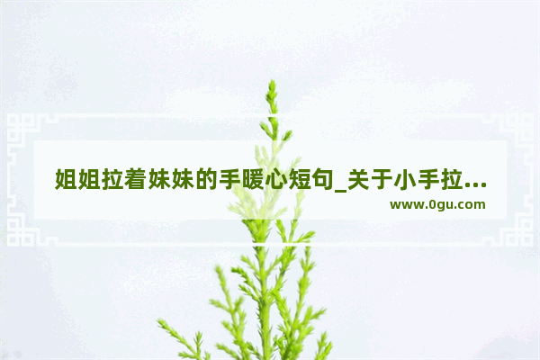 姐姐拉着妹妹的手暖心短句_关于小手拉大手的名言警句有哪些
