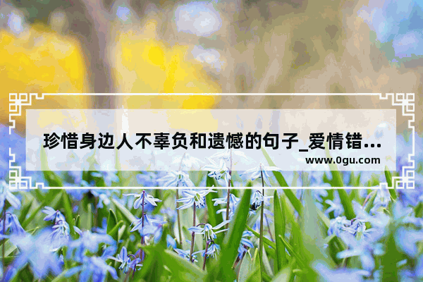 珍惜身边人不辜负和遗憾的句子_爱情错觉这首歌 表达了写歌者 哪些情感