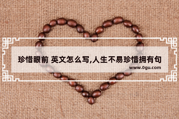 珍惜眼前 英文怎么写,人生不易珍惜拥有句子英文