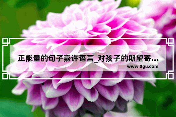 正能量的句子嘉许语言_对孩子的期望寄语有深度的