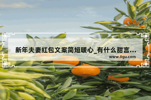 新年夫妻红包文案简短暖心_有什么甜言蜜语的情话给老婆说