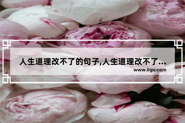 人生道理改不了的句子,人生道理改不了的句子