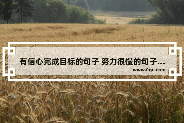 有信心完成目标的句子 努力很慢的句子说说心情