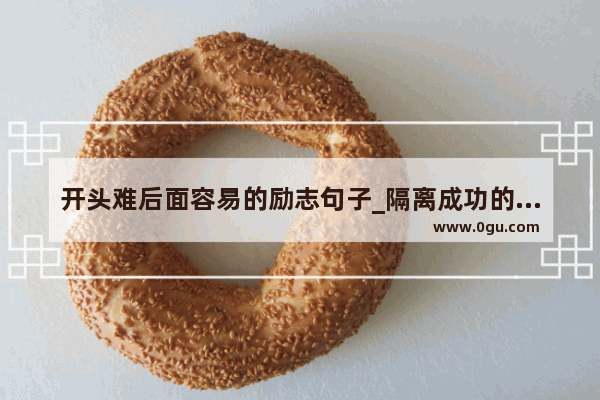 开头难后面容易的励志句子_隔离成功的句子
