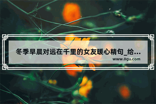 冬季早晨对远在千里的女友暖心精句_给女朋友的早安情话小短句