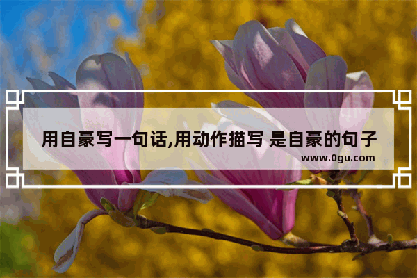 用自豪写一句话,用动作描写 是自豪的句子说说心情