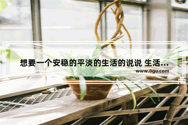 想要一个安稳的平淡的生活的说说 生活简单且安逸的句子
