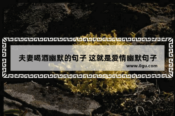 夫妻喝酒幽默的句子 这就是爱情幽默句子