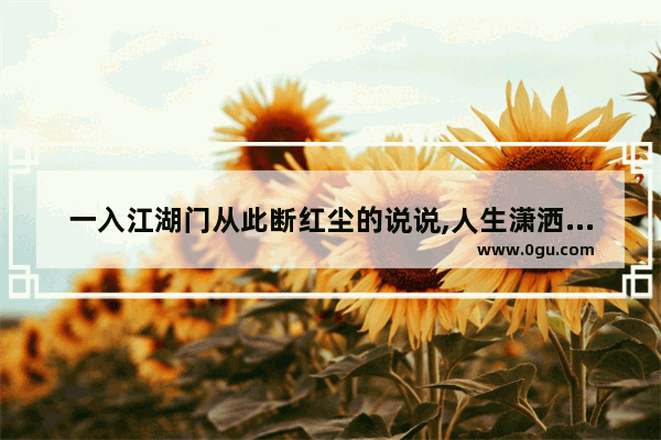 一入江湖门从此断红尘的说说,人生潇洒的过的句子