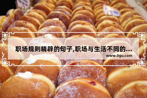 职场规则精辟的句子,职场与生活不同的句子