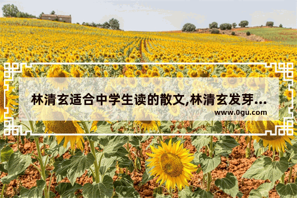 林清玄适合中学生读的散文,林清玄发芽的心情句子摘抄