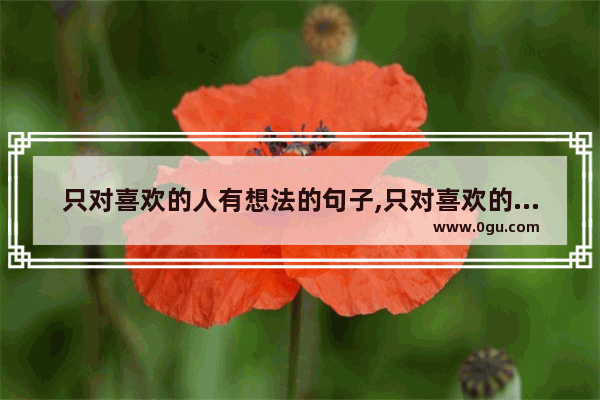 只对喜欢的人有想法的句子,只对喜欢的人有想法的句子