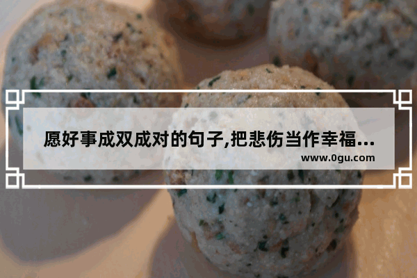 愿好事成双成对的句子,把悲伤当作幸福的句子说说