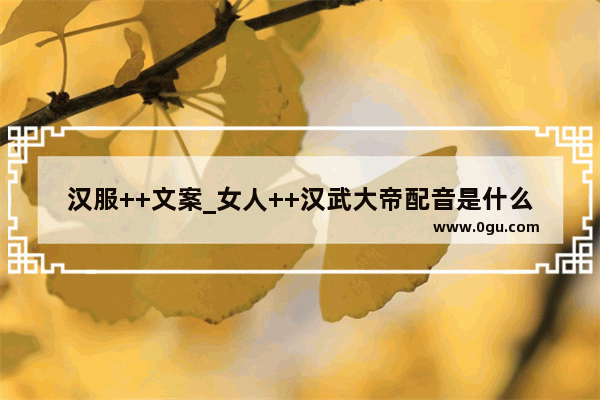 汉服++文案_女人++汉武大帝配音是什么意思