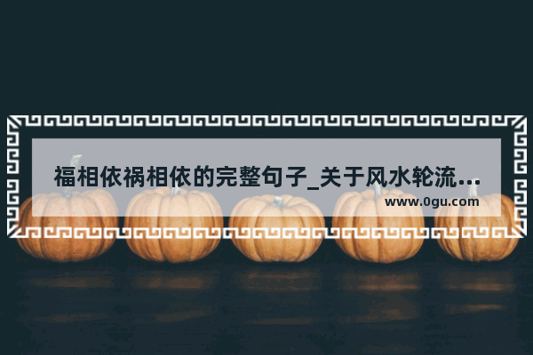 福相依祸相依的完整句子_关于风水轮流转的句子