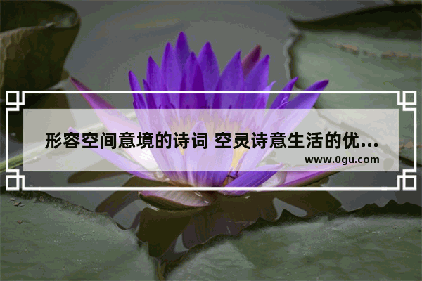 形容空间意境的诗词 空灵诗意生活的优美句子