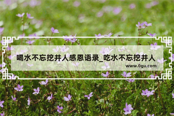 喝水不忘挖井人感恩语录_吃水不忘挖井人 穿衣不忘什么 吃饭不忘什么