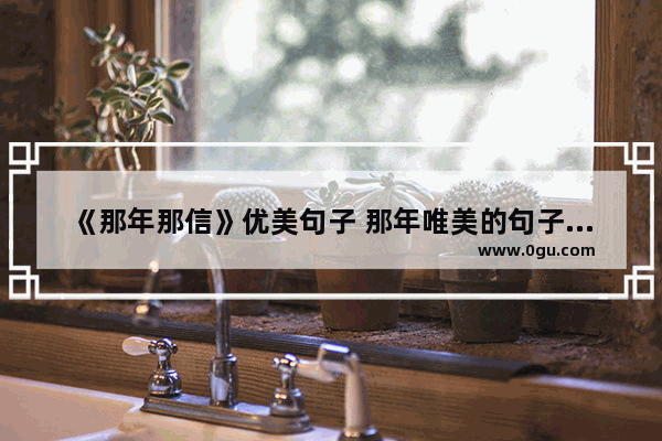 《那年那信》优美句子 那年唯美的句子说说心情