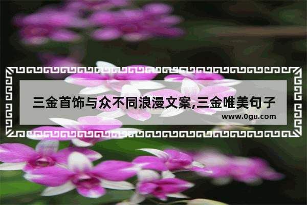 三金首饰与众不同浪漫文案,三金唯美句子