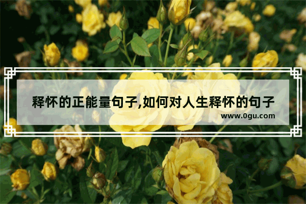 释怀的正能量句子,如何对人生释怀的句子