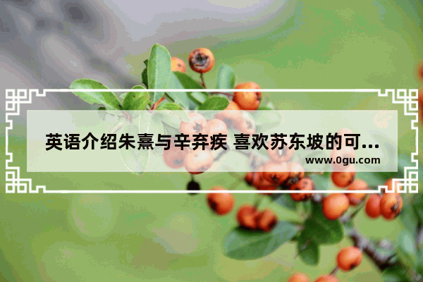 英语介绍朱熹与辛弃疾 喜欢苏东坡的可爱句子英文