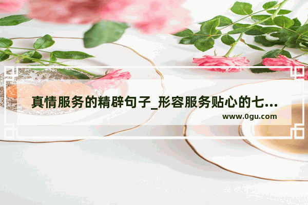 真情服务的精辟句子_形容服务贴心的七言绝句