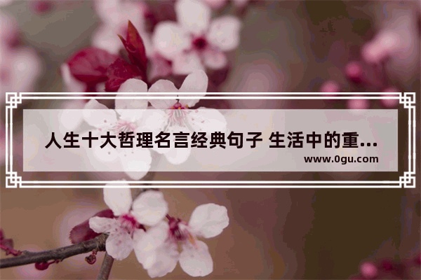 人生十大哲理名言经典句子 生活中的重要哲理句子