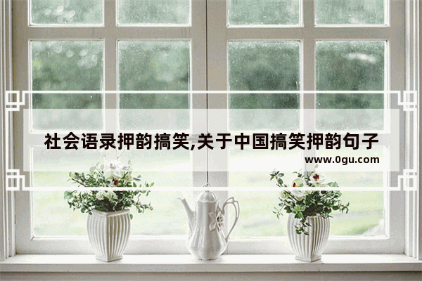 社会语录押韵搞笑,关于中国搞笑押韵句子