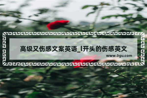 高级又伤感文案英语_l开头的伤感英文