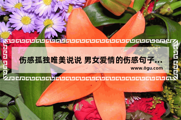 伤感孤独唯美说说 男女爱情的伤感句子唯美