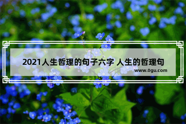 2021人生哲理的句子六字 人生的哲理句子心情短语