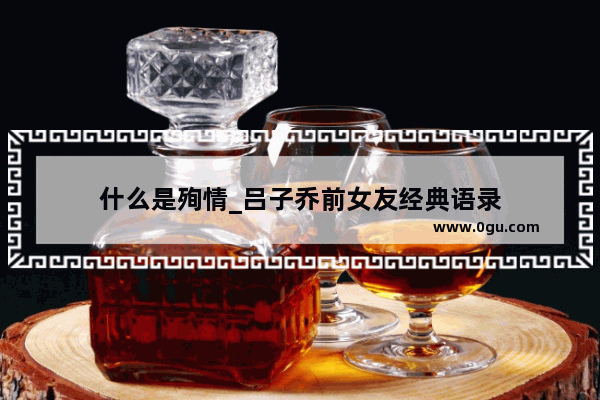 什么是殉情_吕子乔前女友经典语录