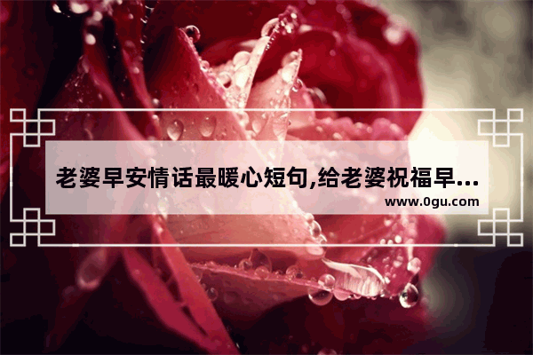 老婆早安情话最暖心短句,给老婆祝福早安的句子暖心