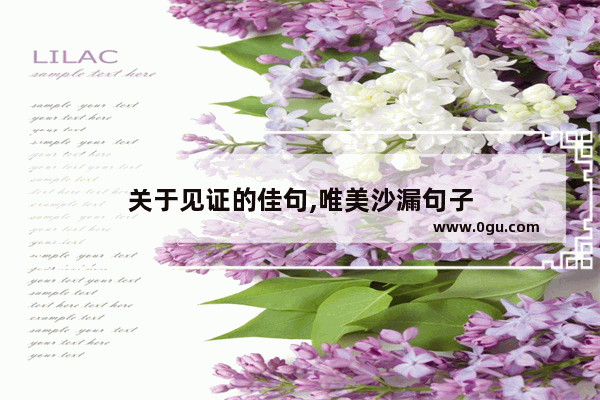关于见证的佳句,唯美沙漏句子