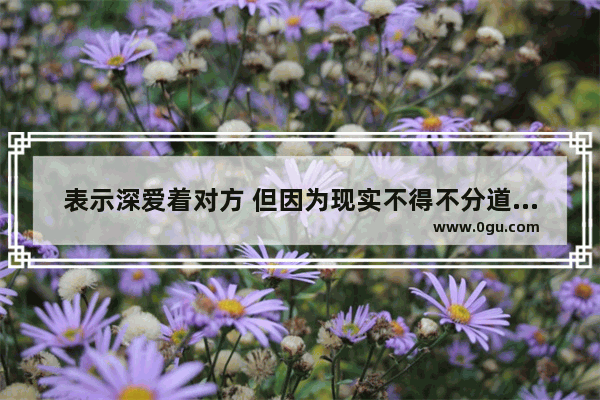 表示深爱着对方 但因为现实不得不分道扬镳。但会等下去的句子 泪水换不了爱情的句子
