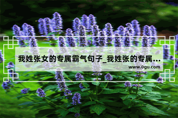 我姓张女的专属霸气句子_我姓张的专属句子霸气短句子